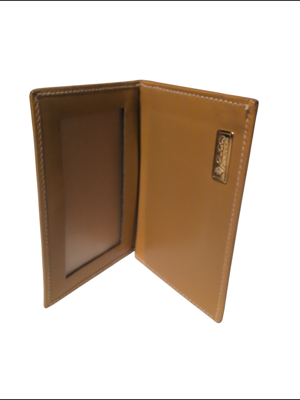 Vintage Gucci 80s Fold Card Holder License Monogram Leather Trim Preloved - Picture 6 of 16